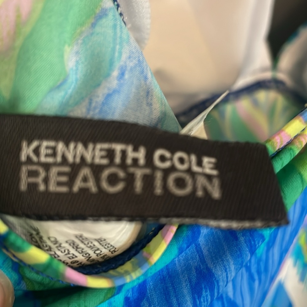 Kenneth Cole Reaction Chevron Tankini Swim Top Blue Green‎ Women's M - Picture 6 of 10